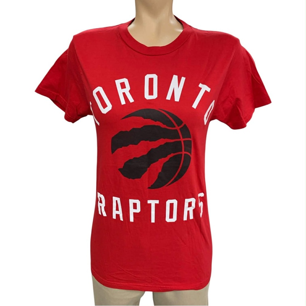 NBA Toronto Raptors Red Tee with Black Logo Size S